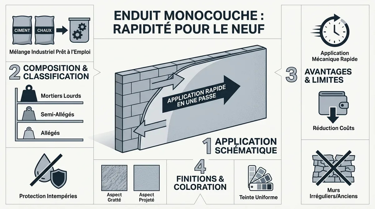 Application d'un enduit monocouche sur une façade neuve pour un gain de temps optimal