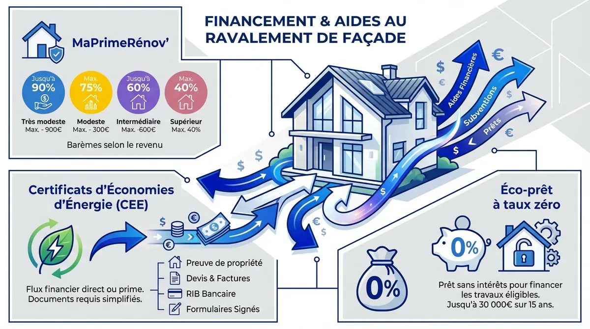 Financement et aides pour le ravalement de façade et isolation